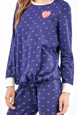 Conjunto pijama algodón corazones