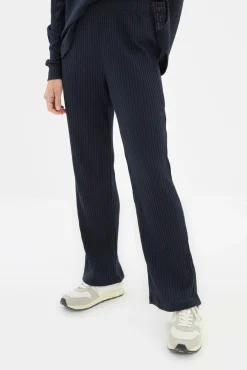 Conjunto pijama canalé con capucha azul