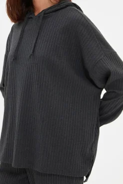 Conjunto pijama canalé con capucha gris