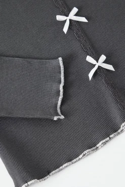 Conjunto pijama canalé detalle lazos