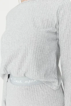 Conjunto pijama canalé gris