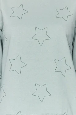 Conjunto pijama con estrellas menta100% algodón