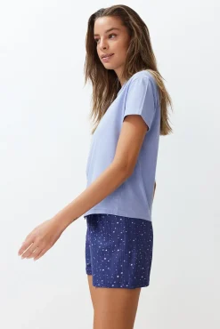 Conjunto pijama corto estrellas azul