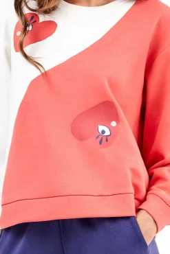 Conjunto pijama en felpa perchada motivos corazones