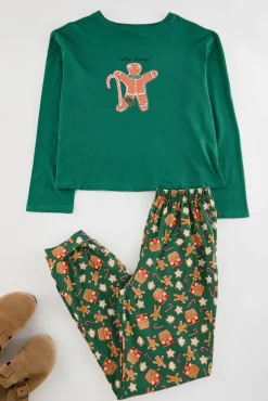 Conjunto pijama Galleta jengibre Navidad verde