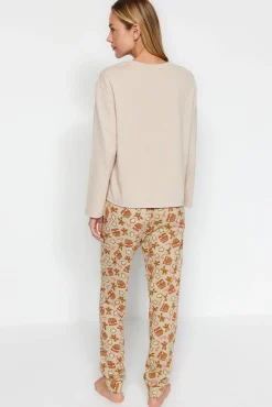 Conjunto pijama Galleta jengibre Navidad beige