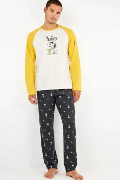 Conjunto pijama hombre Snoopy en punto interlock