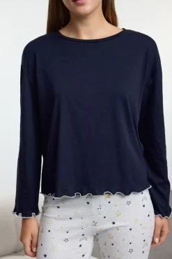 Conjunto pijama largo estrellas azul