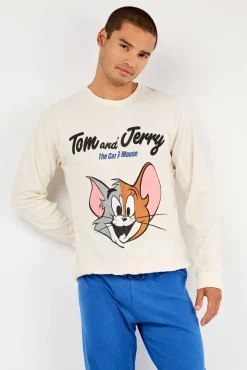 Conjunto pijama Tom & Jerry en punto interlock