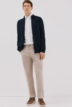 Cárdigan algodón con cashmere cierre cremallera