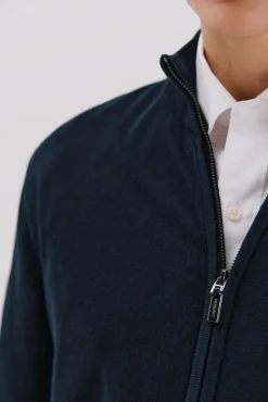 Cárdigan algodón con cashmere cierre cremallera