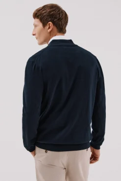 Cárdigan algodón con cashmere cierre cremallera