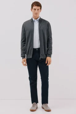 Cárdigan algodón con cashmere cierre cremallera