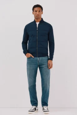 Cárdigan bomber tejido combinado