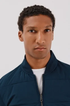 Cárdigan bomber tejido combinado