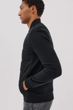 Cárdigan bomber tejido combinado