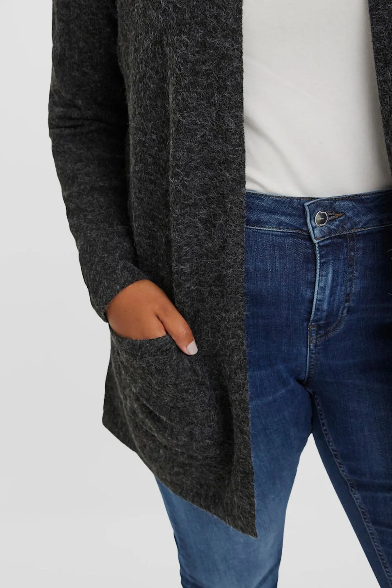 Cárdigan con capucha talla grande