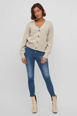 Cárdigan con perlas de punto