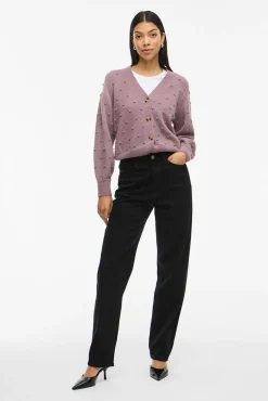 Cárdigan con perlas de punto