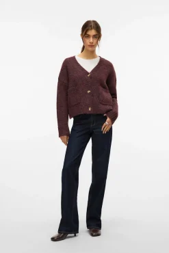 Cárdigan corto de manga larga con bolsillos