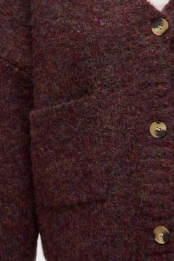 Cárdigan corto de manga larga con bolsillos