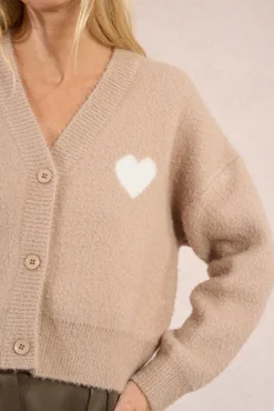Cárdigan de manga larga detalle corazón