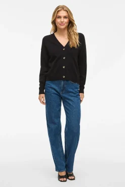 Cárdigan de punto abotonado con viscosa