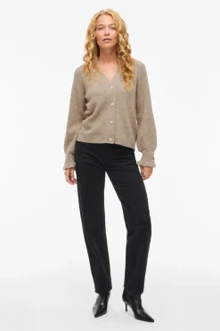 Cárdigan de punto con volantes en puños