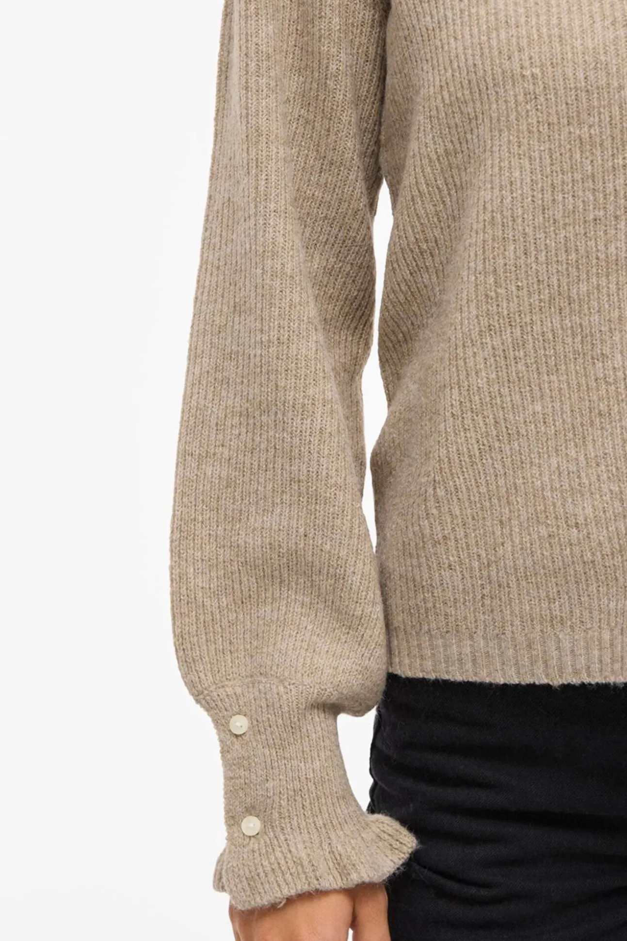 Cárdigan de punto con volantes en puños