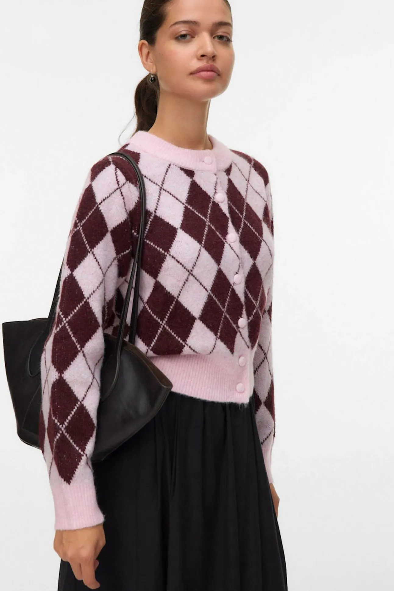 Cárdigan estampado rombos