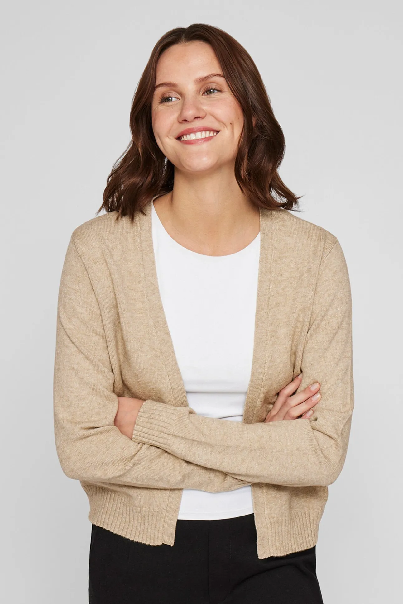 Cárdigan largo de punto con viscosa