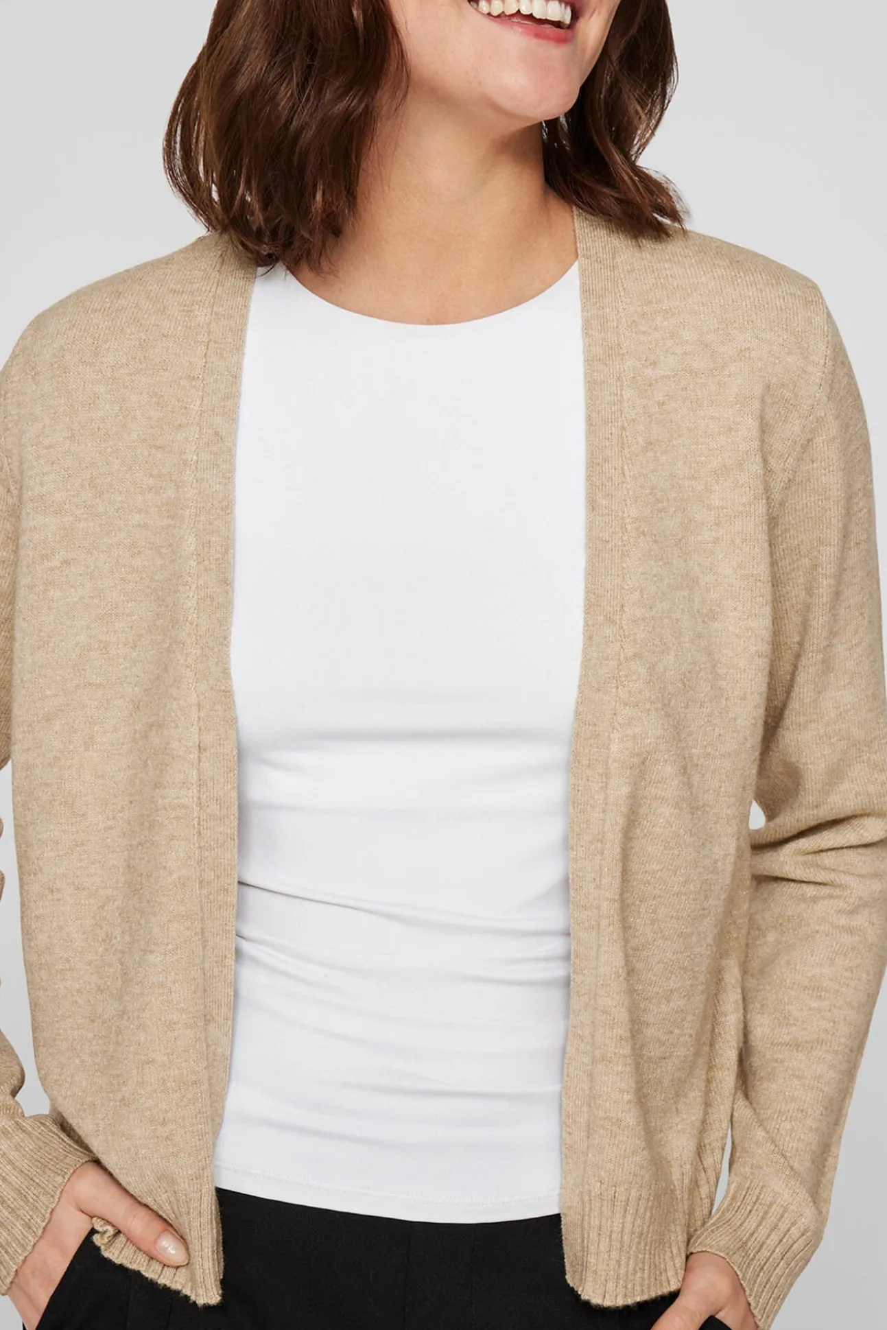 Cárdigan largo de punto con viscosa