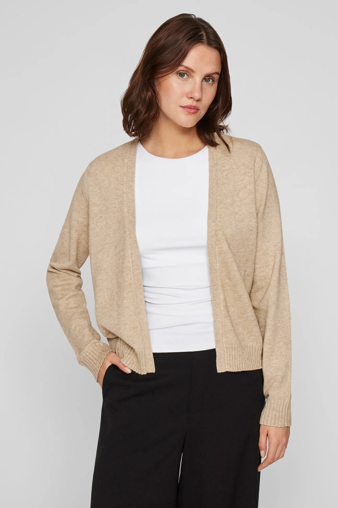 Cárdigan largo de punto con viscosa