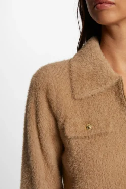 Cárdigan manga larga cuello de solapa