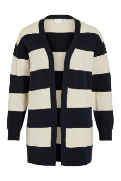 Cárdigan midi de rayas con viscosa