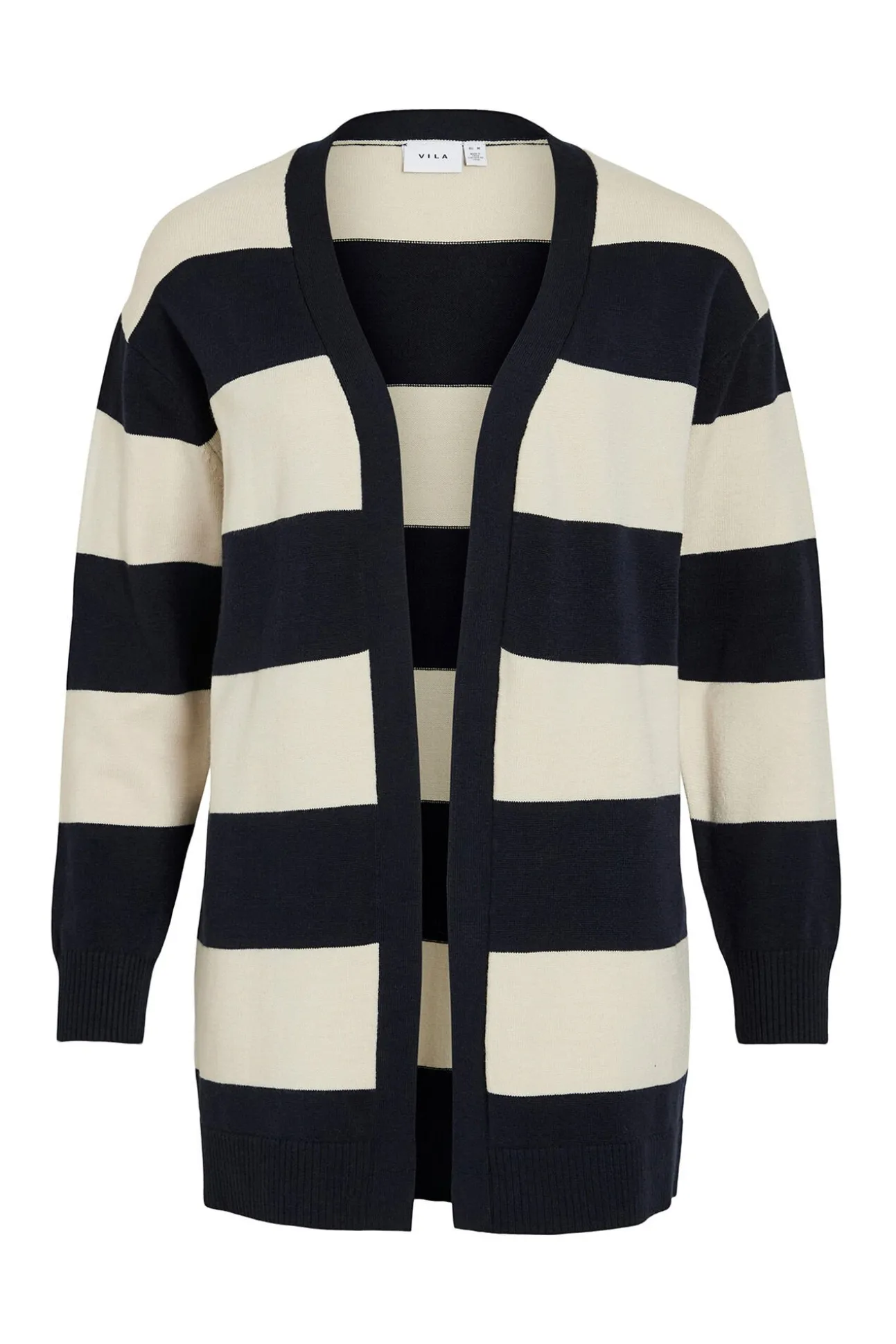 Cárdigan midi de rayas con viscosa