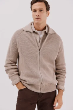 Cárdigan punto algodón cierre cremallera