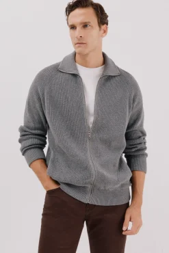 Cárdigan punto algodón cierre cremallera