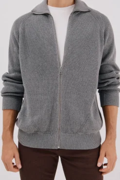 Cárdigan punto algodón cierre cremallera
