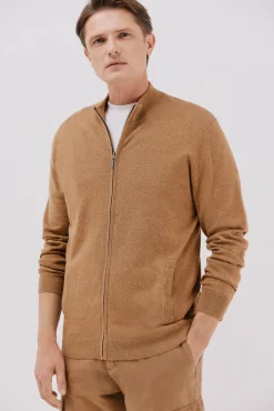 Cárdigan punto fino algodón cremallera