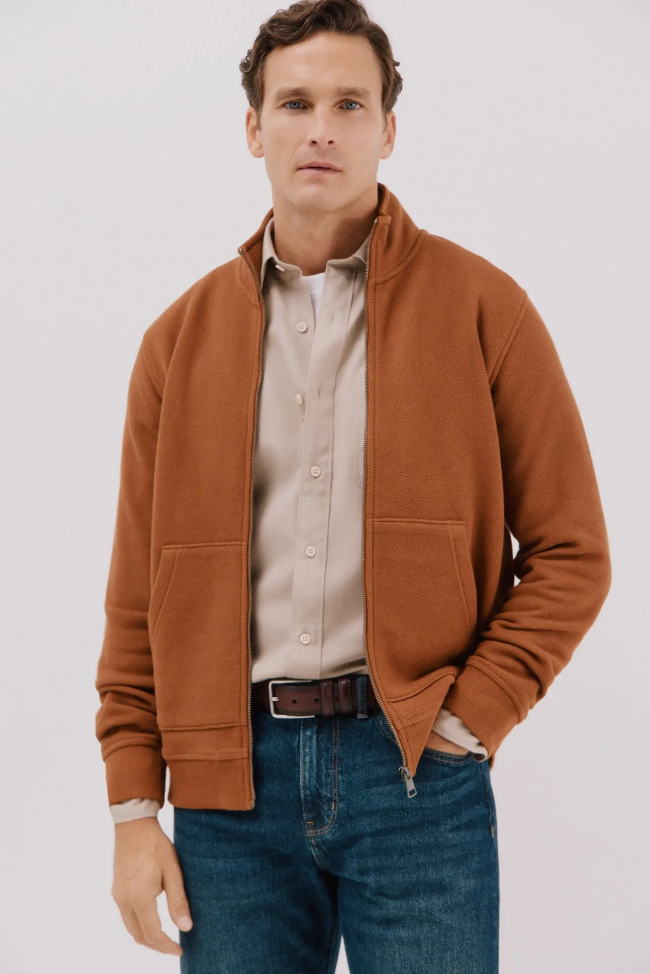 Cárdigan tejido estructura