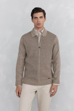 Cárdigan torzal cremallera