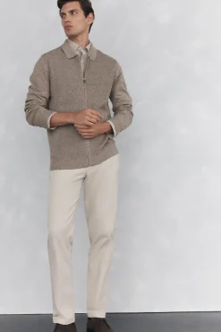 Cárdigan torzal cremallera