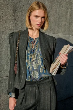 Estela. Blazer a rayas