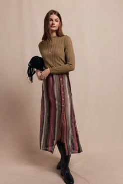 Falda capa de punto rayas