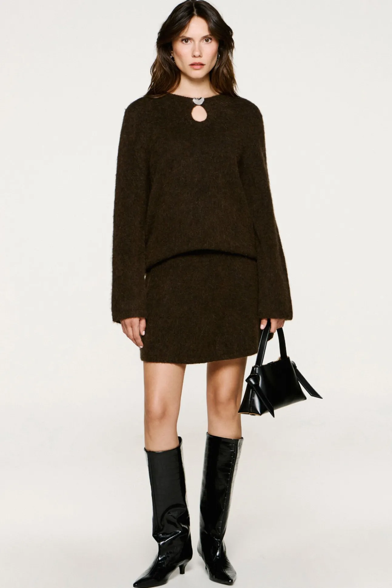 Falda corta alpaca y lana