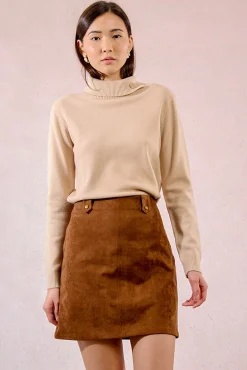 Falda corta efecto ante