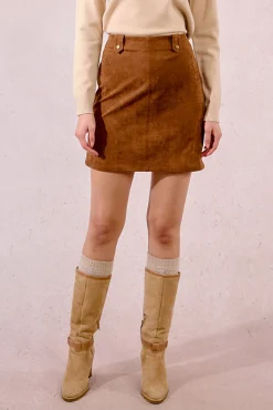 Falda corta efecto ante