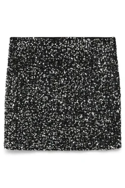 Falda corta lentejuelas talla grande