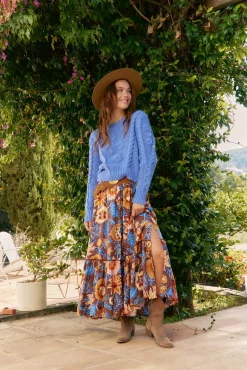 Falda daphne estampado tierra